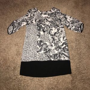 Black/white floral print dress